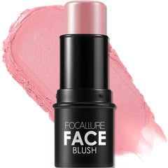 FOCALLURE Cream Blush Baby Pink swatch delivers natural glow and buildable color.
