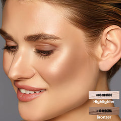 FOCALLURE mineral bronzer and highlighter duo closeup for natural warmth