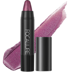 FOCALLURE Ultra Chic Lipstick Pansy Purple swatch shows vibrant color and glow
