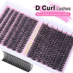 Focipeysa 40D matte black clusters close-up showcases natural-looking, comfortable lashes.