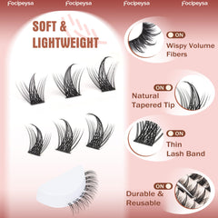Focipeysa C-Curl Extensions deliver curled lashes for lasting daily beauty.