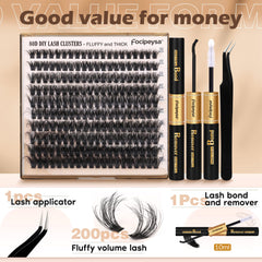 Focipeysa DIY lash clusters 10-18mm enable custom lash styles at home.