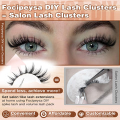 Focipeysa Manga Lash Clusters with varied lengths 8-16mm for manga look.