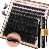 Focipeysa Thick Eyelash Extension Kit packaging display for easy at-home setup