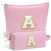 Fohufo initial travel makeup bag large for organized travel essentials