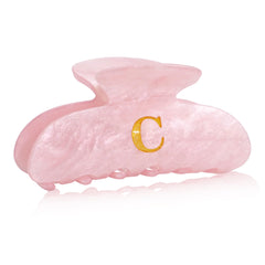 Fohufo pink acrylic letter hair clip with monogram for chic everyday wear