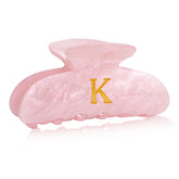 Fohufo pink letter hair clip close-up showing monogram design and secure grip