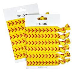 FOJOO softball hair ties yellow pack crease-free daily wear