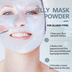 Fokiabin jelly mask applied to face for hydration.