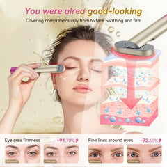 FOLOKE 7-in-1 red-light therapy stick close-up shows vibrant color options for skin.