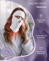 FOLOKE red light therapy mask on the neck to improve texture and elasticity