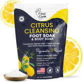 Foot Cure Citrus Detox Bath Salts bottle for a spa-like foot soak at home.