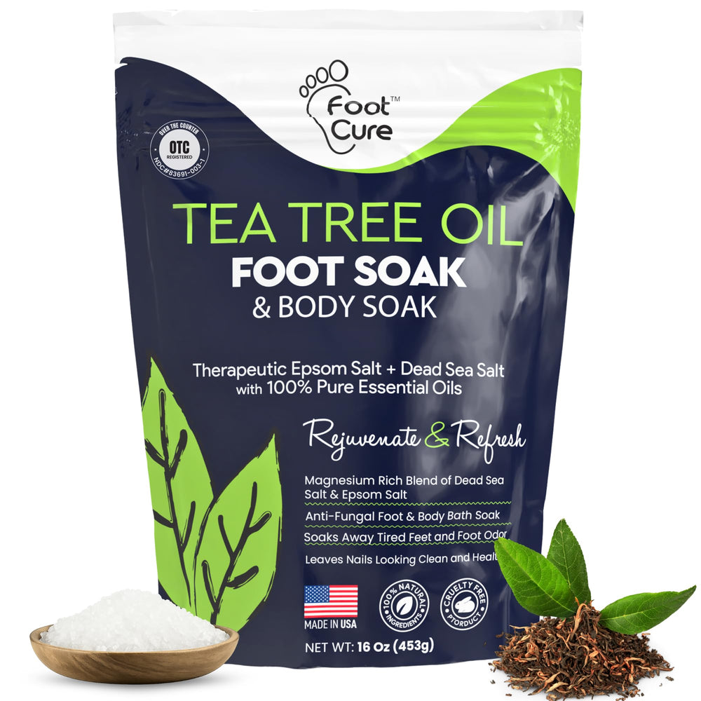 Foot Cure Tea Tree Oil Foot Soak bottle—spa-ready soak for tired feet