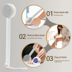 Foot Pumice Stone dense bristles reach crevices for cleansing.