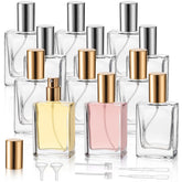 Foraineam 12-pack clear glass bottle front view for portable fragrance on the go