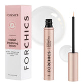 ForChics eyelash serum bottle closeup showing premium packaging for an easy routine