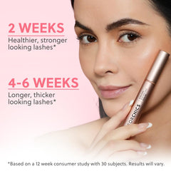 ForLash vial side view emphasizes organic, hormone-free formula.