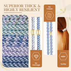 Forenee hair ties no damage wrapped around ponytail demonstrates secure hold without slipping
