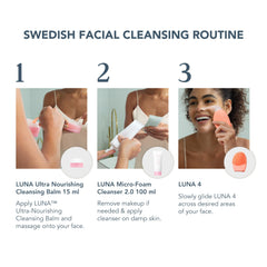 FOREO LUNA 4 pulsations-16-intensities closeup shows customizable cleansing power