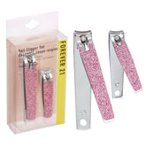 Forever 21 Nail Clippers Set pink glitter large clip for precise manicures