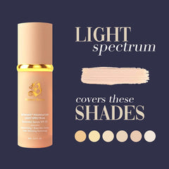 Forever Bloom Bio Mimic Foundation on hand being blended for glow
