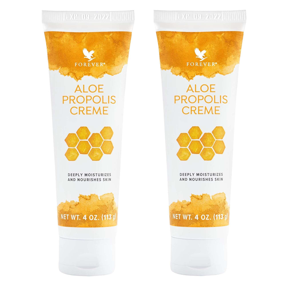 Forever Living Aloe Propolis Creme jar closeup showing creamy hydration for daily skin nourishment