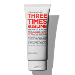 FORMULA 10.0.6 Tres Veces Sublime: botella para lavado, exfoliación suave y limpieza de poros.