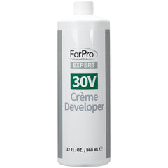 ForPro Expert 30V Creme Developer bottle pour highlights easy mixing and application.