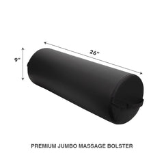 ForPro jumbo round bolster under-knees position supports relaxation during face-up massage sessions