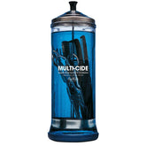 ForPro Multi-Cide tall glass jar full product view for salon tool organization