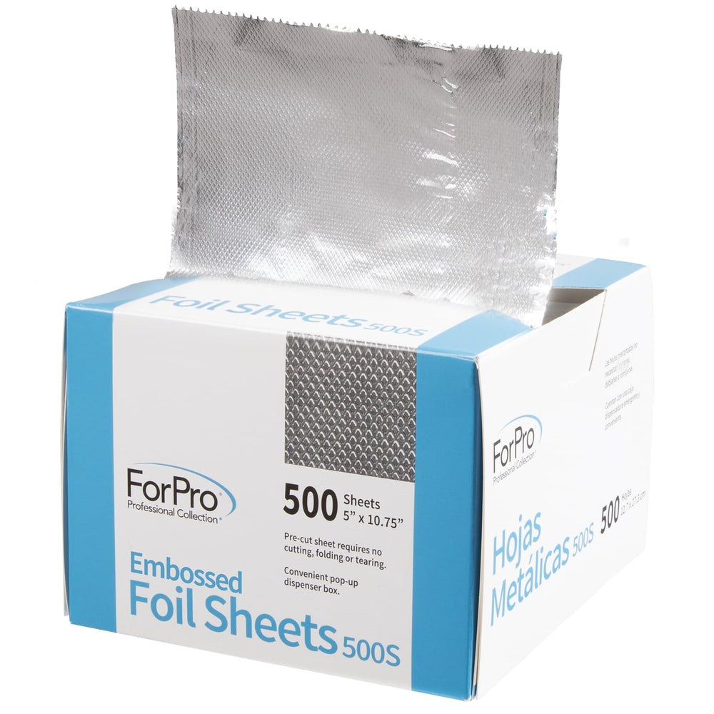 ForPro pop-up dispenser embossed foil sheets streamline color applications and handling.