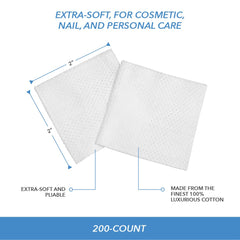 ForPro Premium Cotton Wipes pack of 200 for salon and home use
