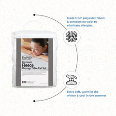 ForPro Premium Fleece Edges and Straps illustrate secure, thick padding for stable client positioning.