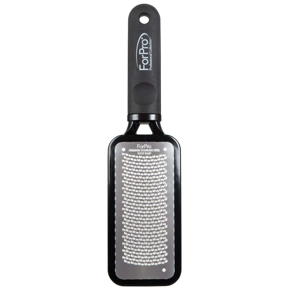 ForPro Premium Foot Rasp close-up shows durable stainless steel for smooth, salon-like results.