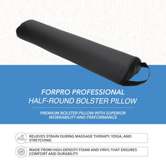 ForPro Premium Bolster Pillow oil-resistant fabric resists stains for easy care
