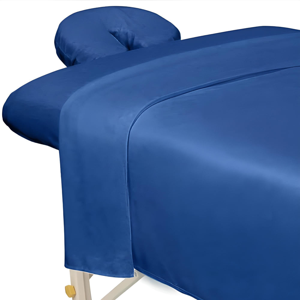 ForPro premium massage flat sheet Ocean Blue showing soft microfiber texture for comfort and protection