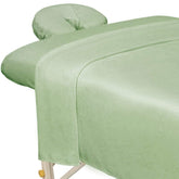 ForPro premium microfiber massage flat sheet in sage offers ultra-soft warmth for spa sessions