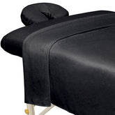 ForPro Professional Collection massage flat sheet in black offers ultra-soft coverage for sessions.