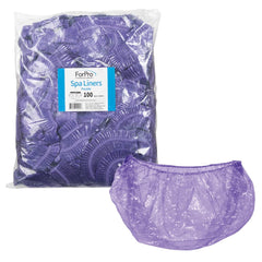 ForPro Professional Collection purple spa liners packaged for easy salon stocking.