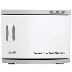 ForPro white cabinet hot towel-warmer fits clean salon aesthetics.