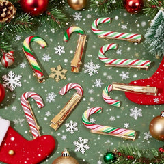 Fosrisix rainbow candy cane clip closeup highlighting soft clay texture and secure clip