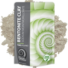 Fossil Power Bentonite Clay Powder 2lb bag for DIY facial masks and detox routines.