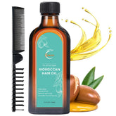 Fovcos Moroccan Argan Treatment Oil bottle for smoother, frizz-free hair.