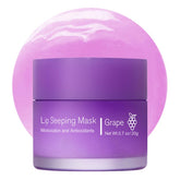 Fovcos Sleeping Lip Mask jar close-up showing rich moisture for overnight lip care.