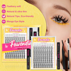 Fowendia diy lash kit image shows easy steps for perfect attachment.
