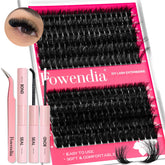 Fowendia lash clusters kit fluffy lashes close-up natural wispy look