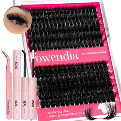 Fowendia lash clusters kit fluffy lashes close-up natural wispy look