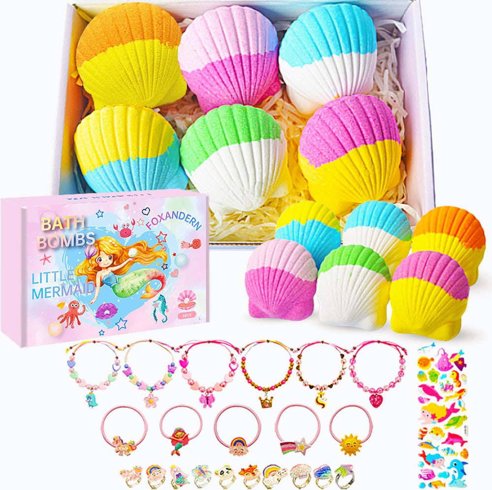 Foxandern Kids Bath Bombs 6-Pack ready for colorful bath time.