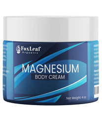 FOXLEAF magnesium cream front packaging showing product and benefit of topical magnesium