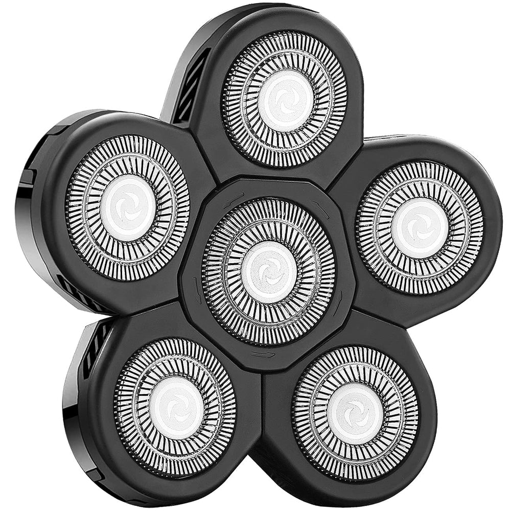 FOXSONIC universal 6-blade heads with blade cover for easy storage and hygiene.